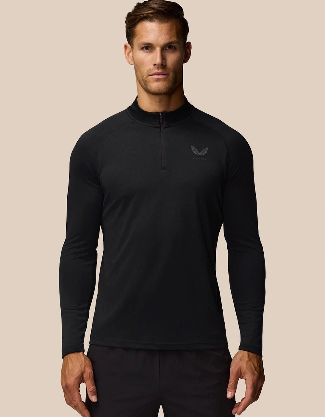Adapt Training 1/4 Zip Top Polyester Men's Black Activewear T-Shirts, 7 of 6
