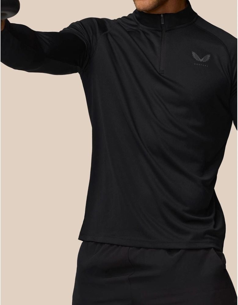Adapt Training 1/4 Zip Top Polyester Men's Black Activewear T-Shirts