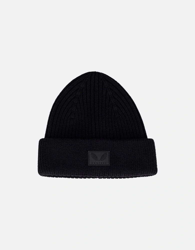 Active Beanie Unisex Adults Black Beanie Hat - One Size