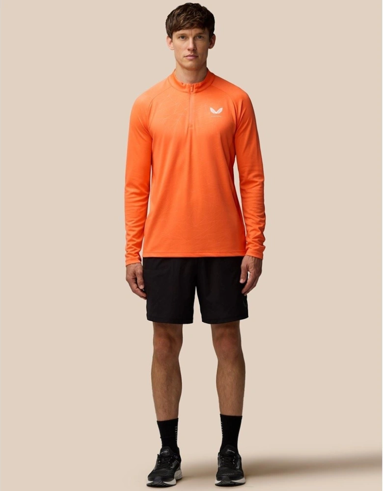 Adapt Training 1/4 Zip Top Polyester Men's Orange Activewear T-Shirts
