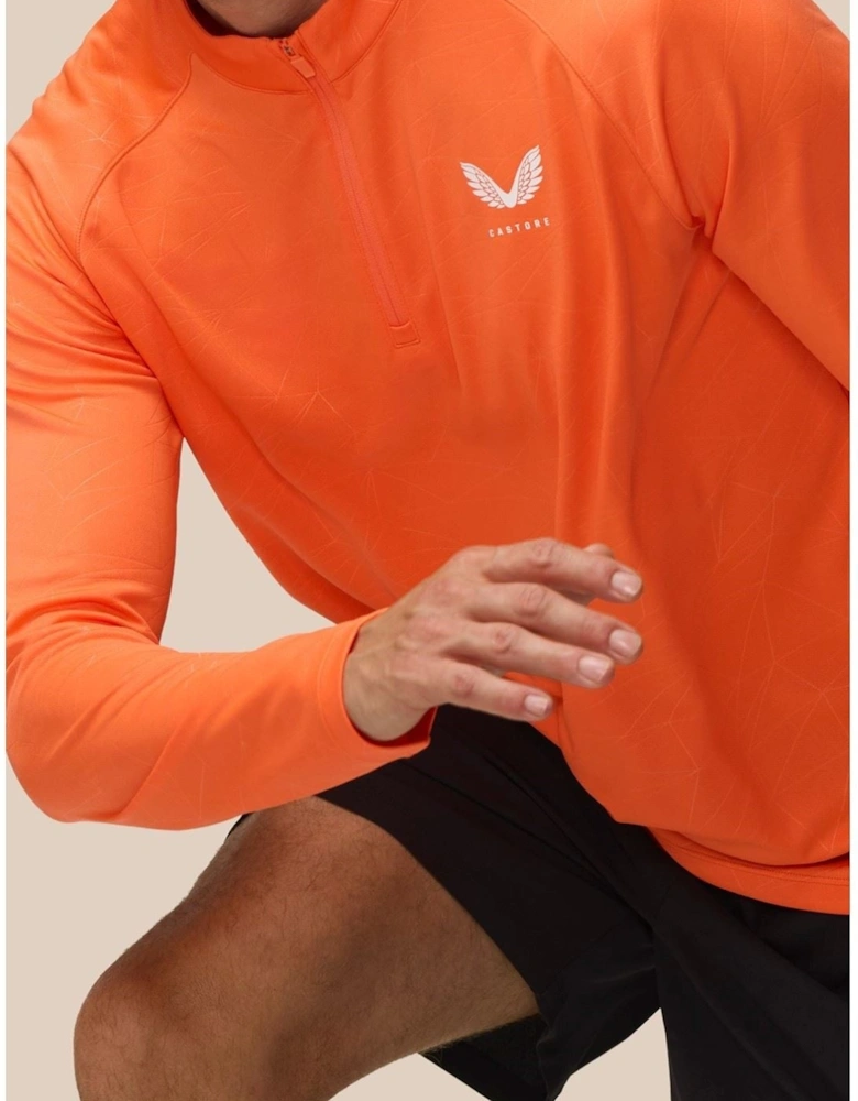 Adapt Training 1/4 Zip Top Polyester Men's Orange Activewear T-Shirts