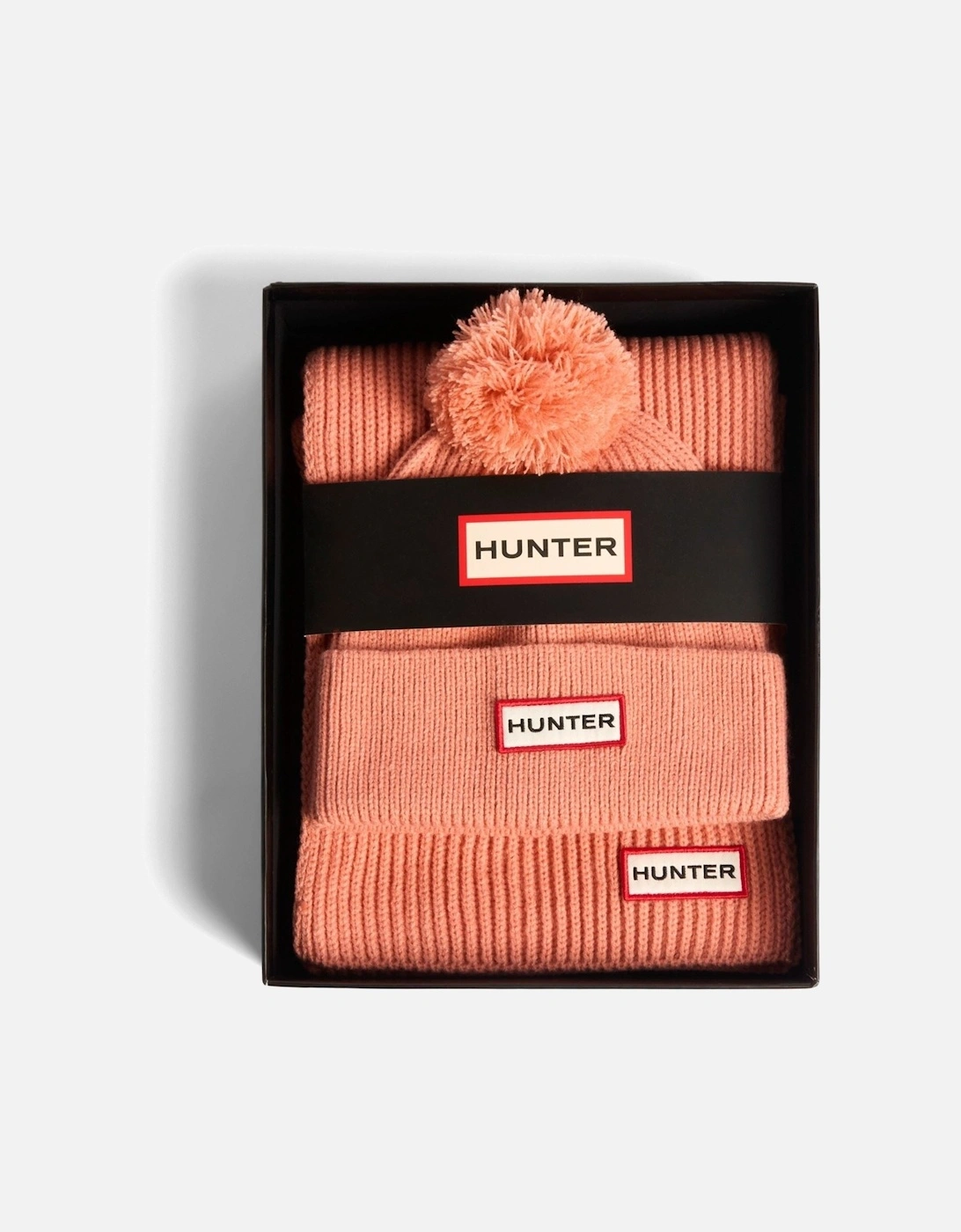 Arrinay Ribbed Pom Beanie/Scarf Box Set Unisex Adults Terracotta Hat & Scarf Set - One Size