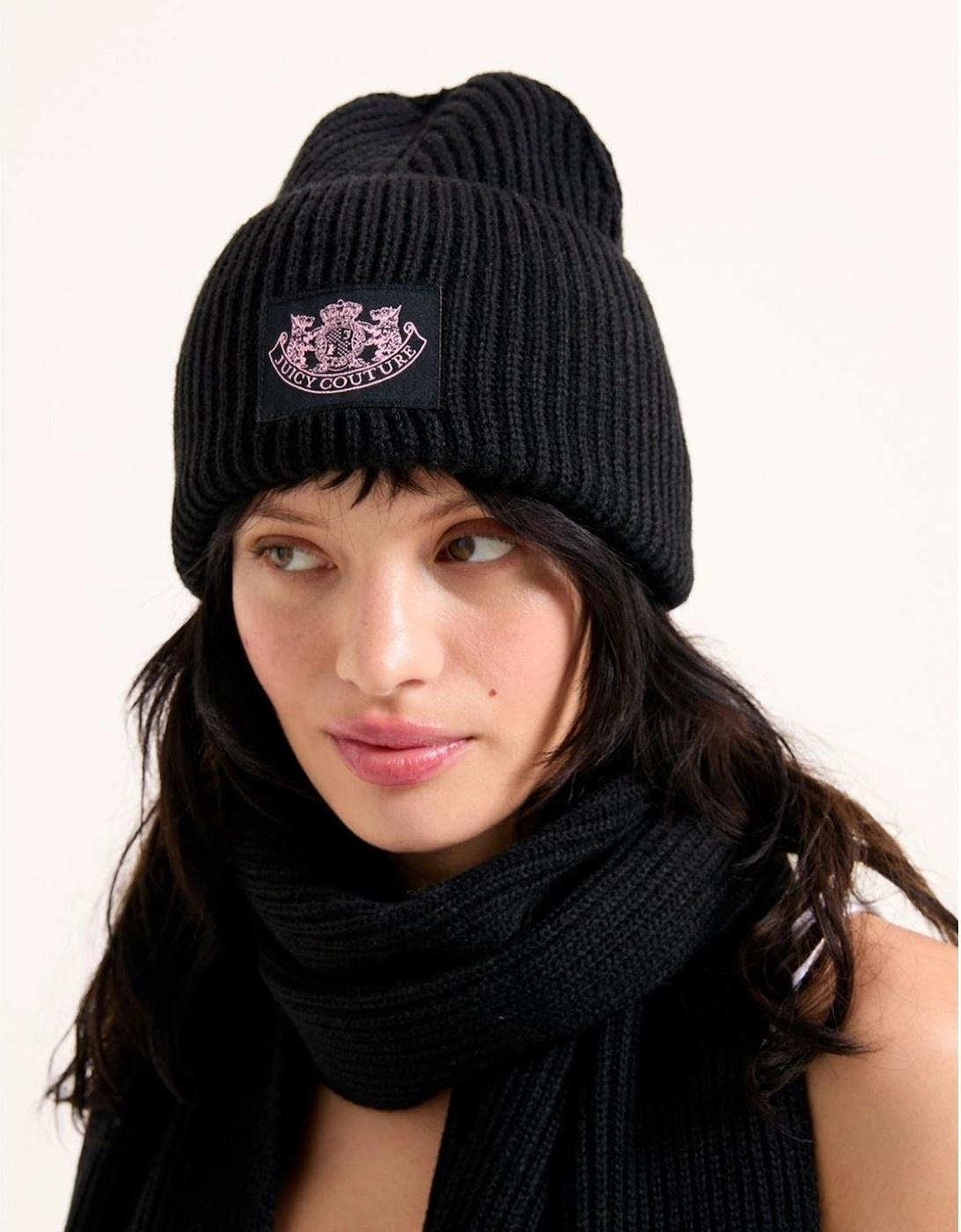 Crest Unisex Adults Black Hat & Scarf Set - One Size, 3 of 2