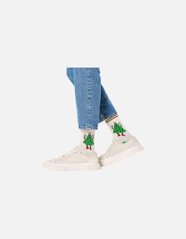 Happy Tree Socks, White