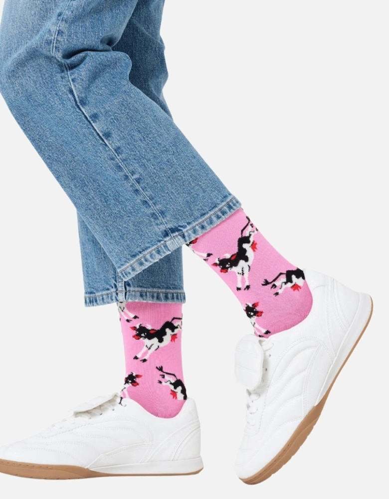 Cow Socks, Pink