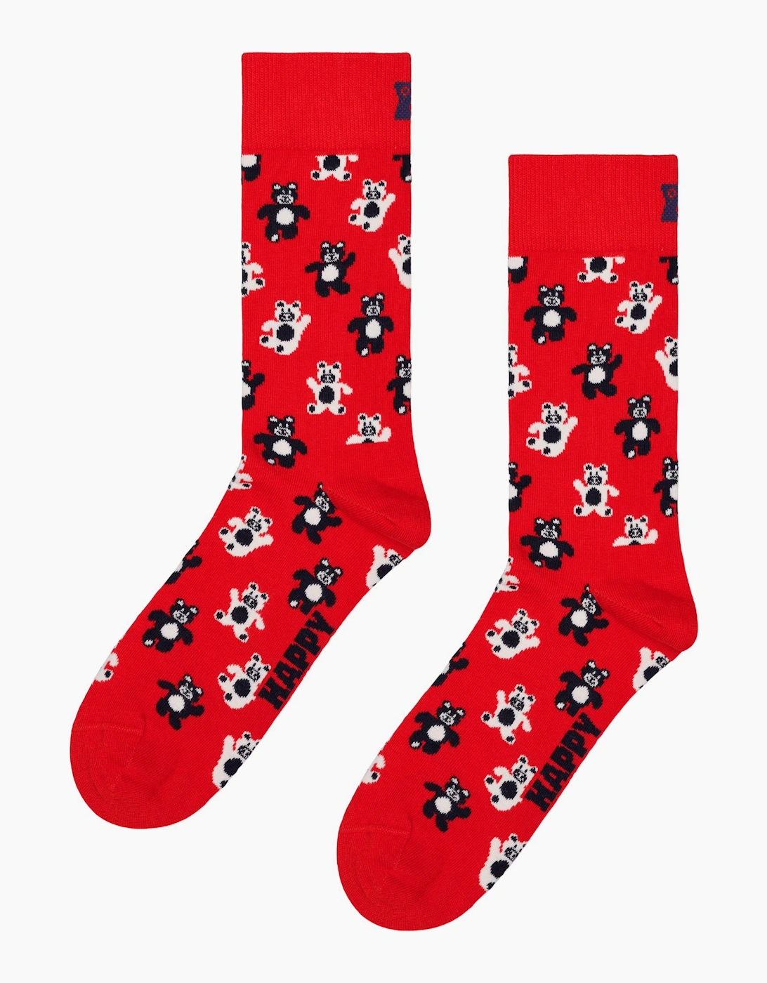 Happy Socks Women's Teddy Bear Socks, Red - Red/Red
