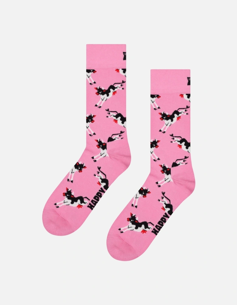 Cow Socks, Pink