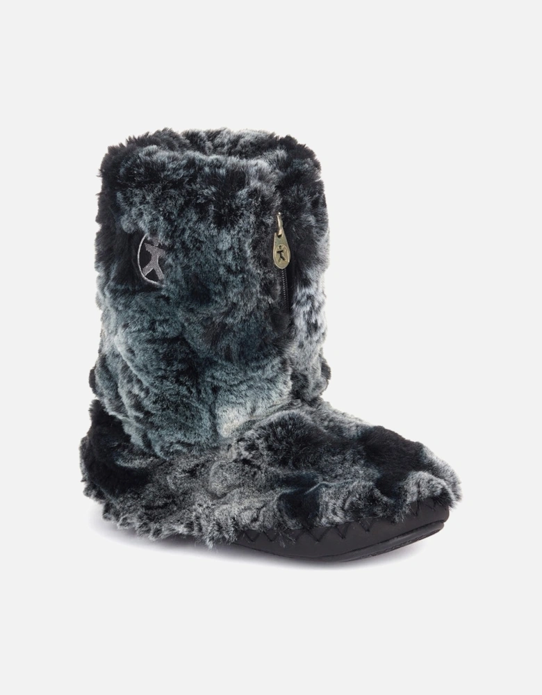 COLE Womens Faux Fur Boots Black Wolf