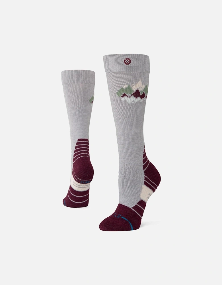 Womens Peaks Over The Calf Wool Ski Socks