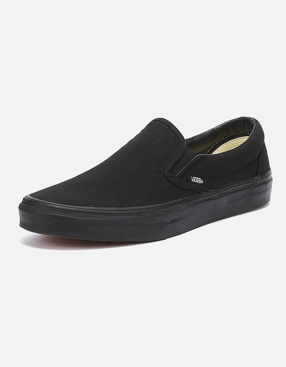 Classic Slip on Womens Black Canvas Trainers