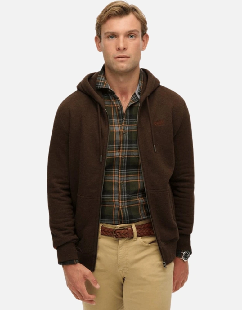 Mens Essential Logo Full Zip Hoodie