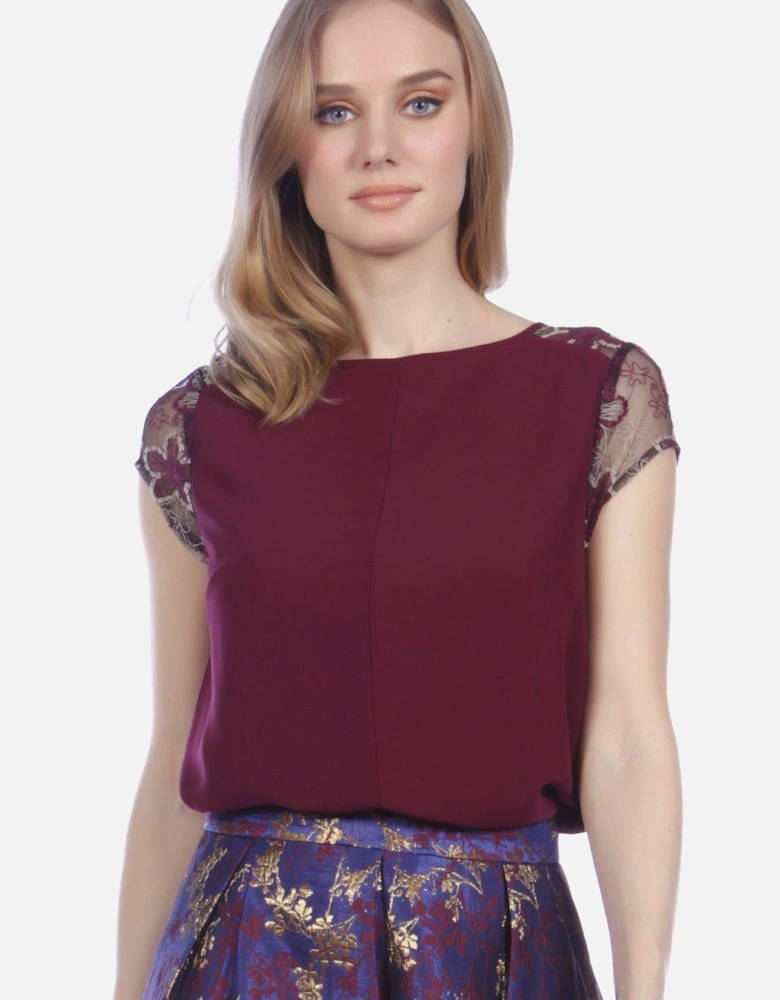 Brocade Sleeve Statement Blouse