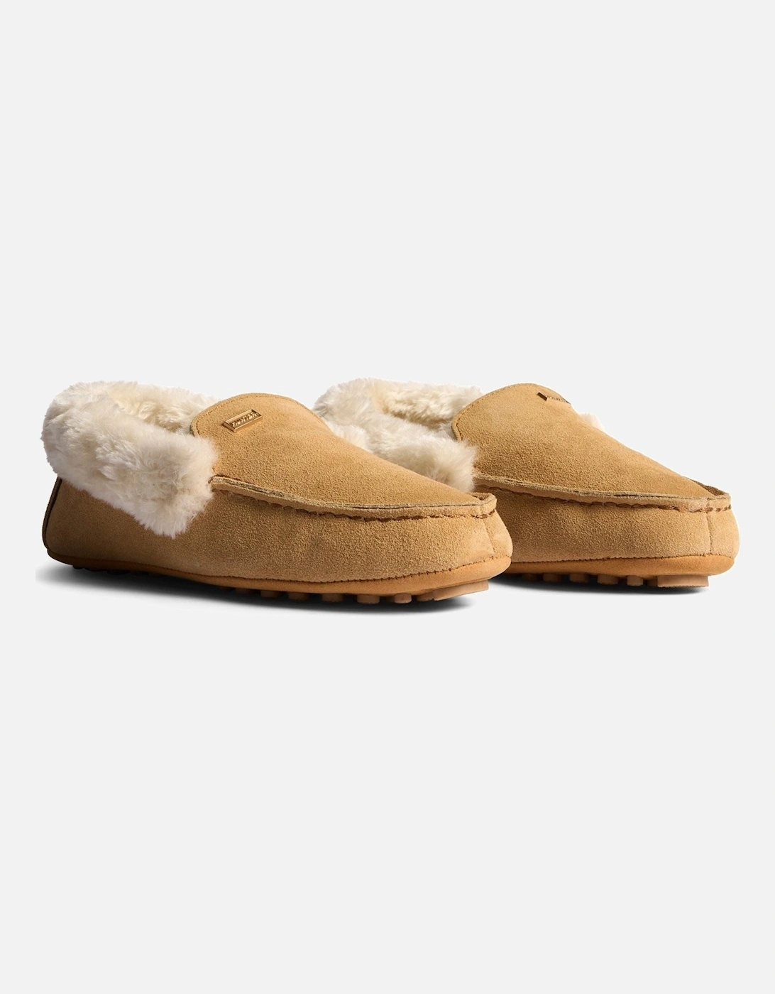 Womens Moccasin Slipper Sherpa Suede Women's Biscuit Slippers, 6 of 5
