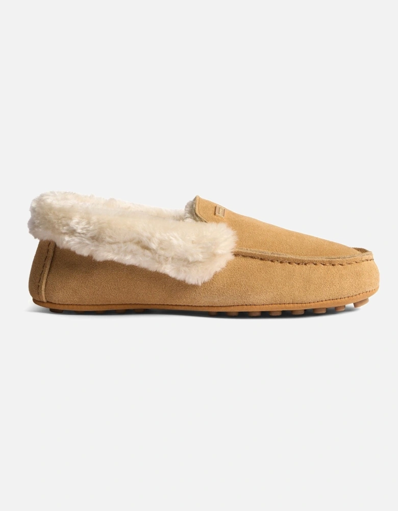 Womens Moccasin Slipper Sherpa Suede Women's Biscuit Slippers