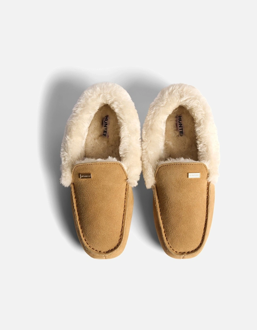 Womens Moccasin Slipper Sherpa Suede Women's Biscuit Slippers