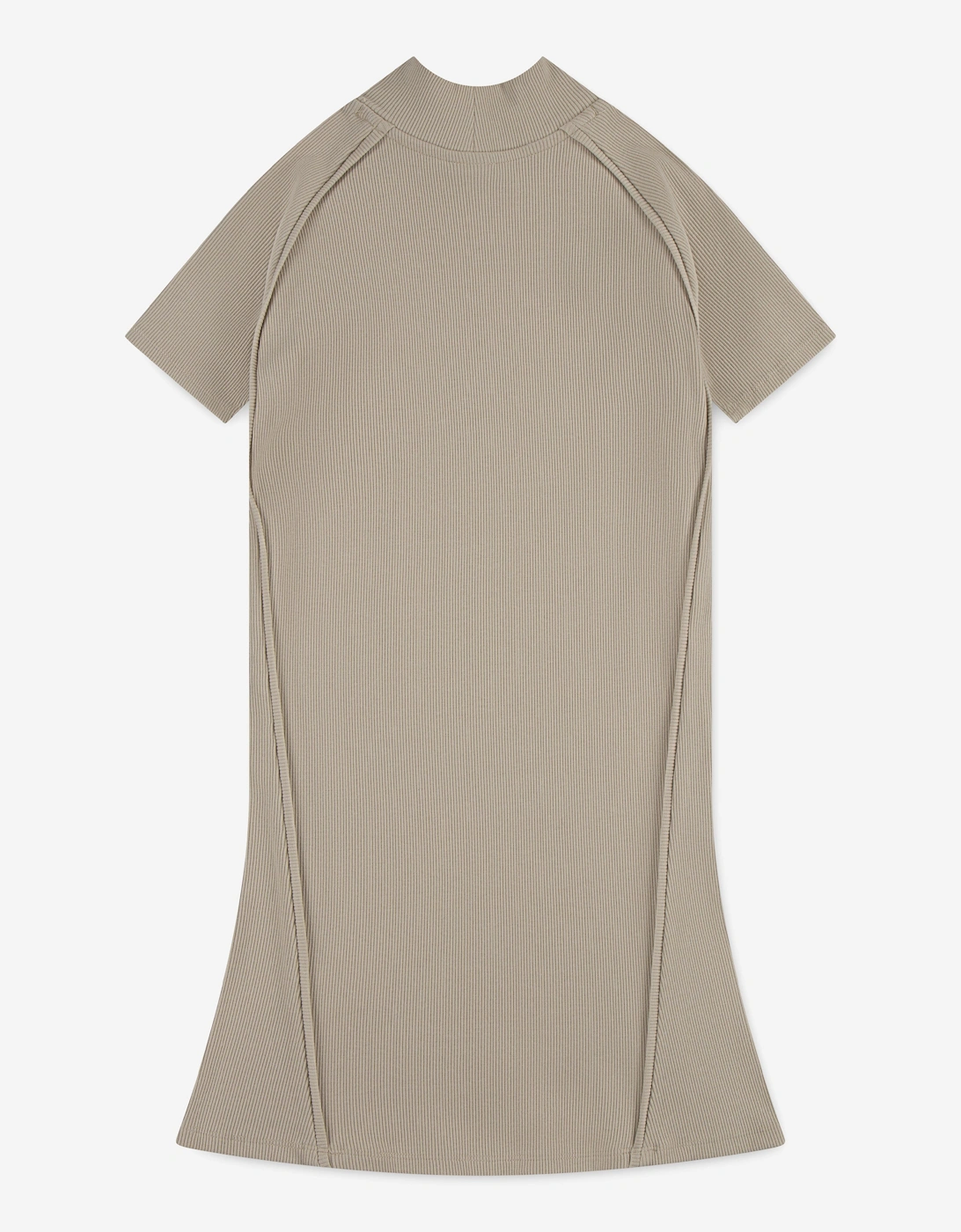 Jordan Girls Mock Neck Ribbed Dress in Beige