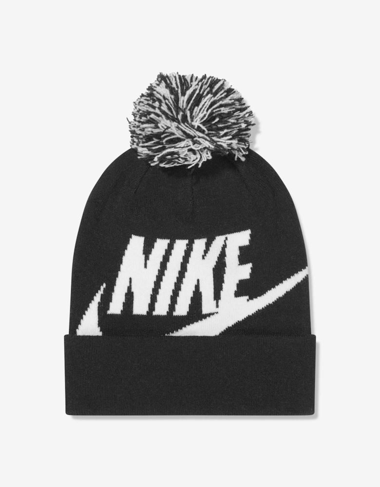 Boys Swoosh Pom Beanie And Gloves Set in Black