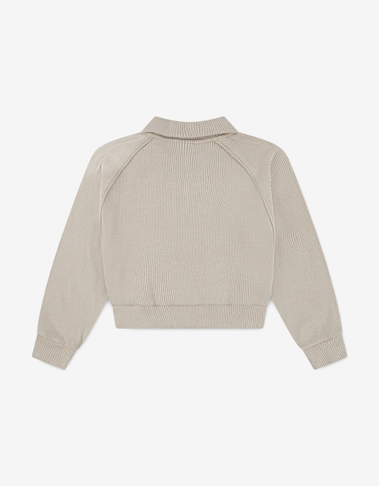 Jordan Girls Quarter Zip Sweatshirt in Beige