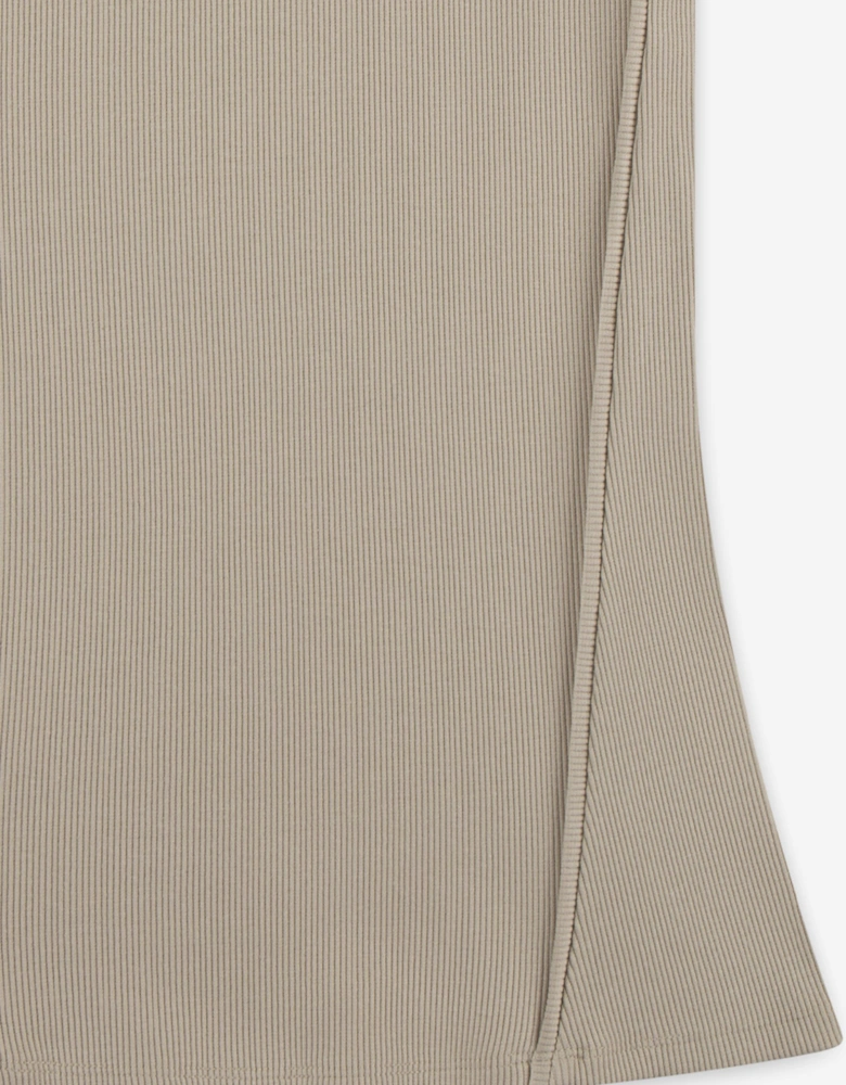 Jordan Girls Mock Neck Ribbed Dress in Beige