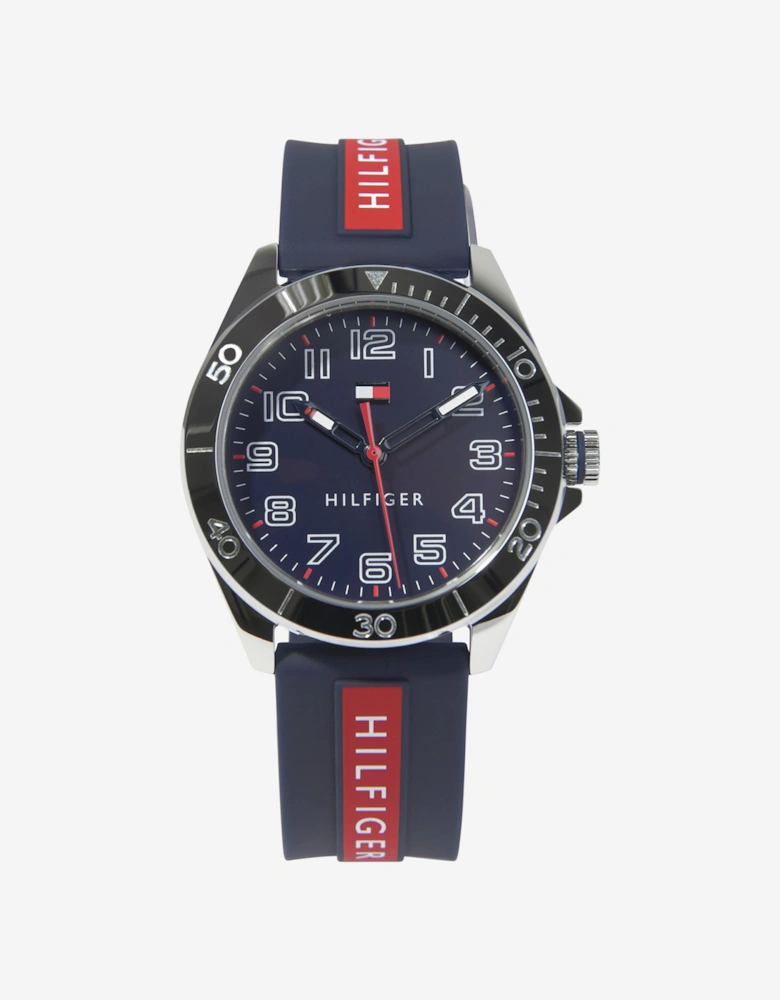 Boys Logo Strap Watch in Navy-34mm (One Size)