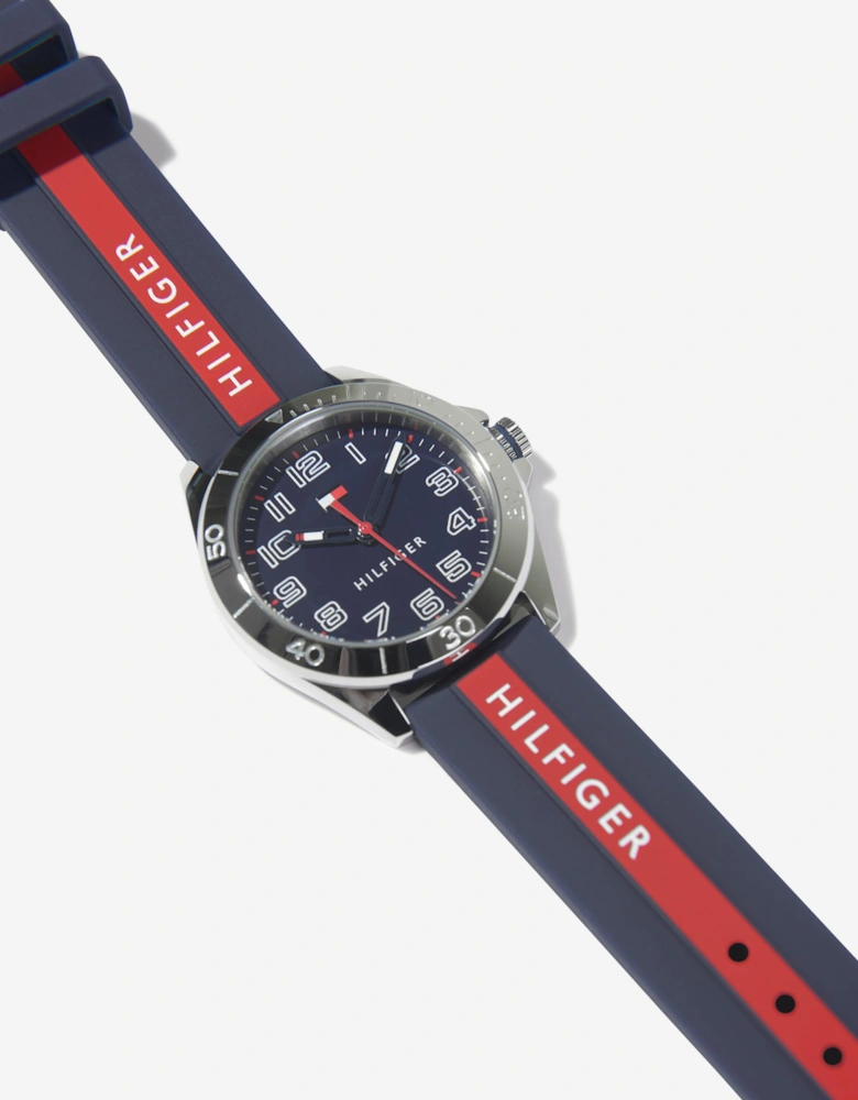 Boys Logo Strap Watch in Navy-34mm (One Size)