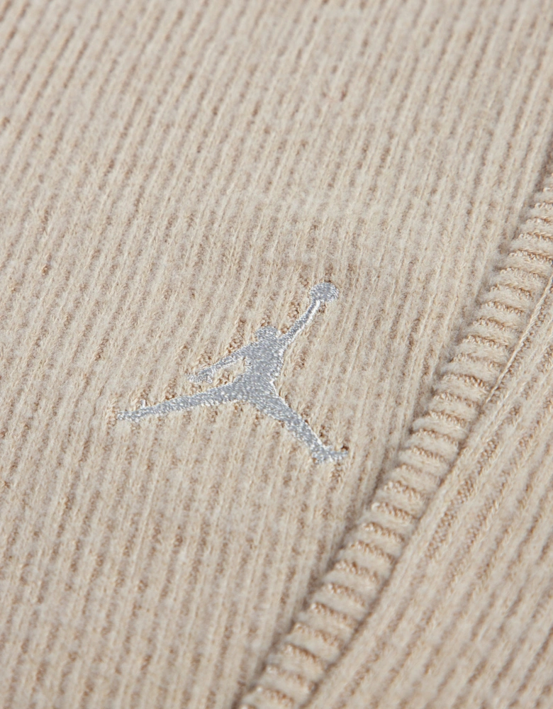 Jordan Girls Ribbed Bike Shorts in Beige