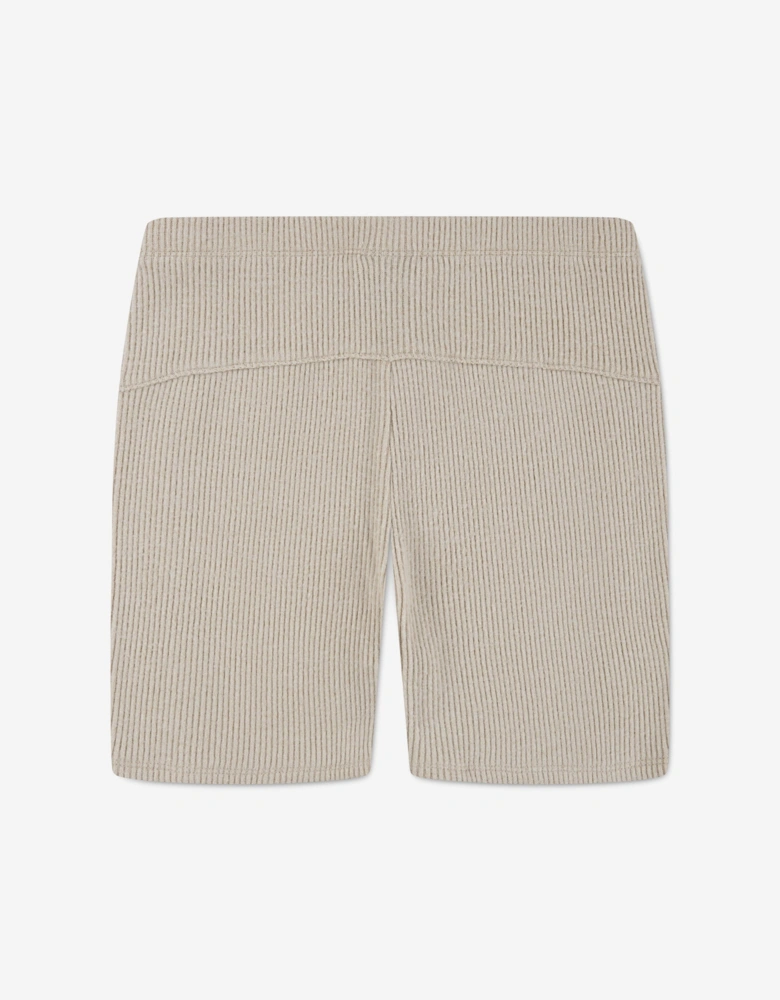Jordan Girls Ribbed Bike Shorts in Beige
