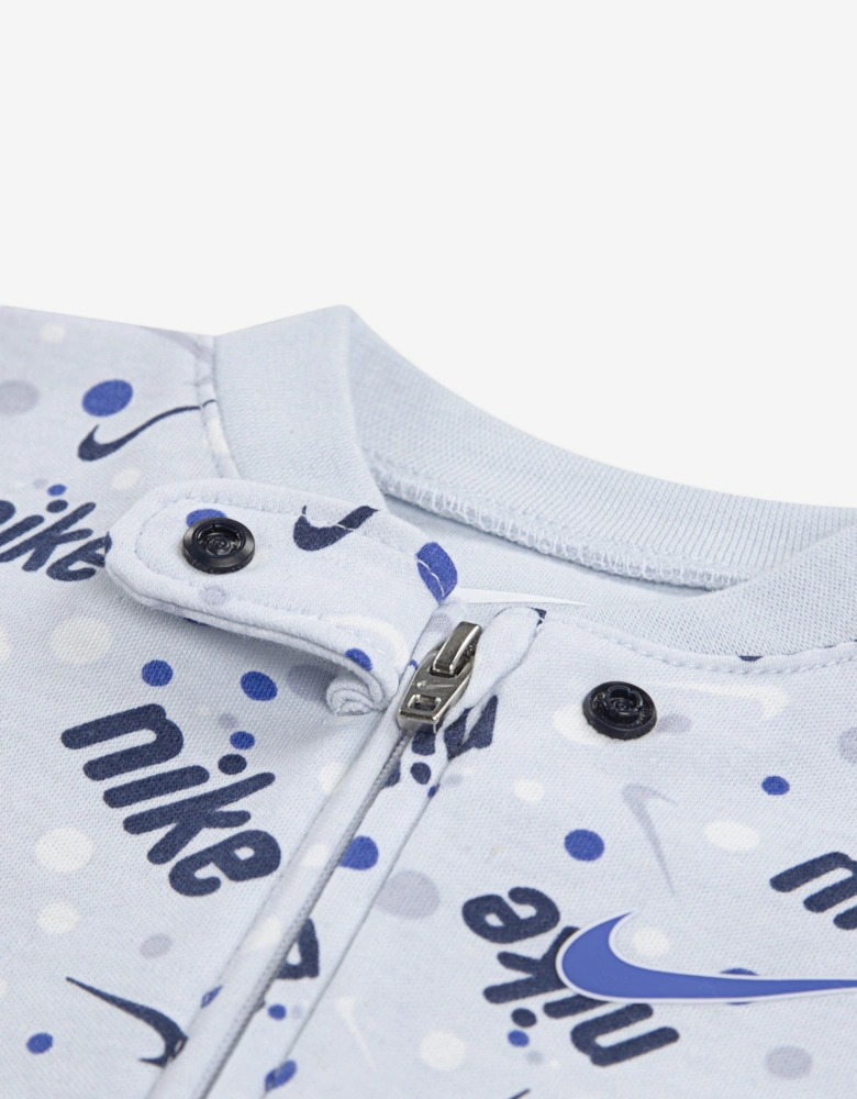 Baby Boys Play For All AOP Babygrow in Blue