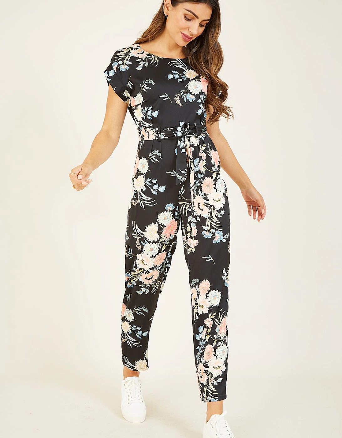 Black Floral Tie Jumpsuit, 2 of 1