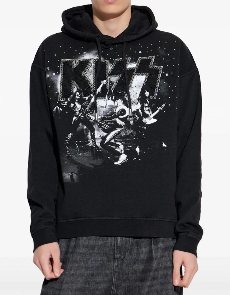 Kiss Hooded Top Black