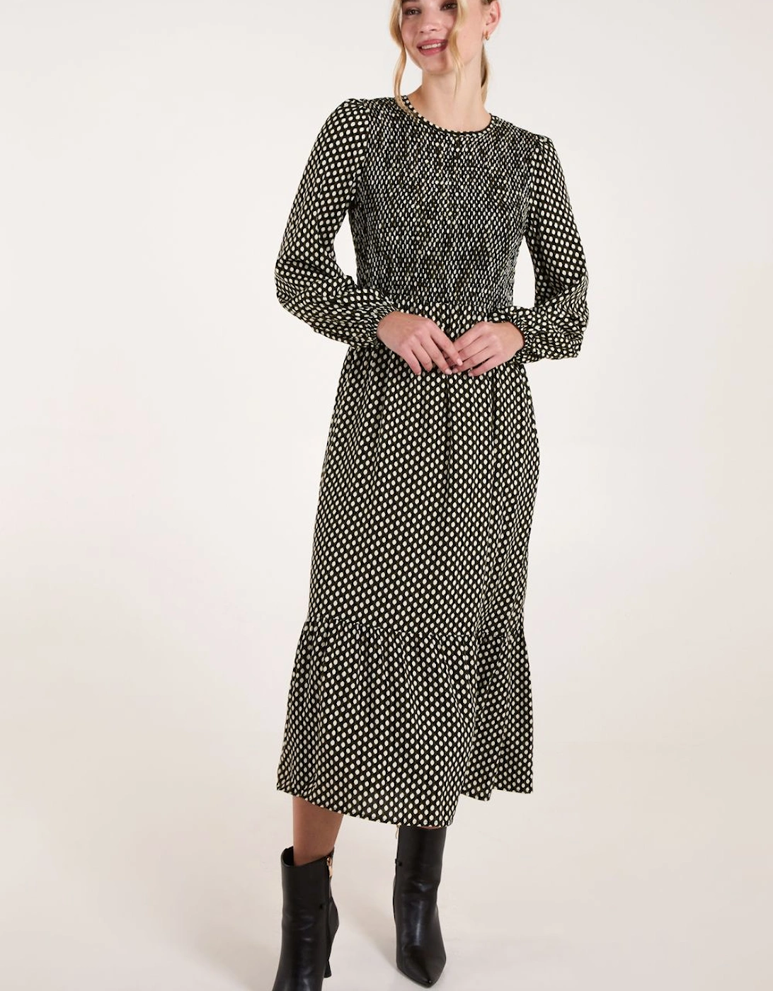 Shirred Front Midi Dress, 2 of 1
