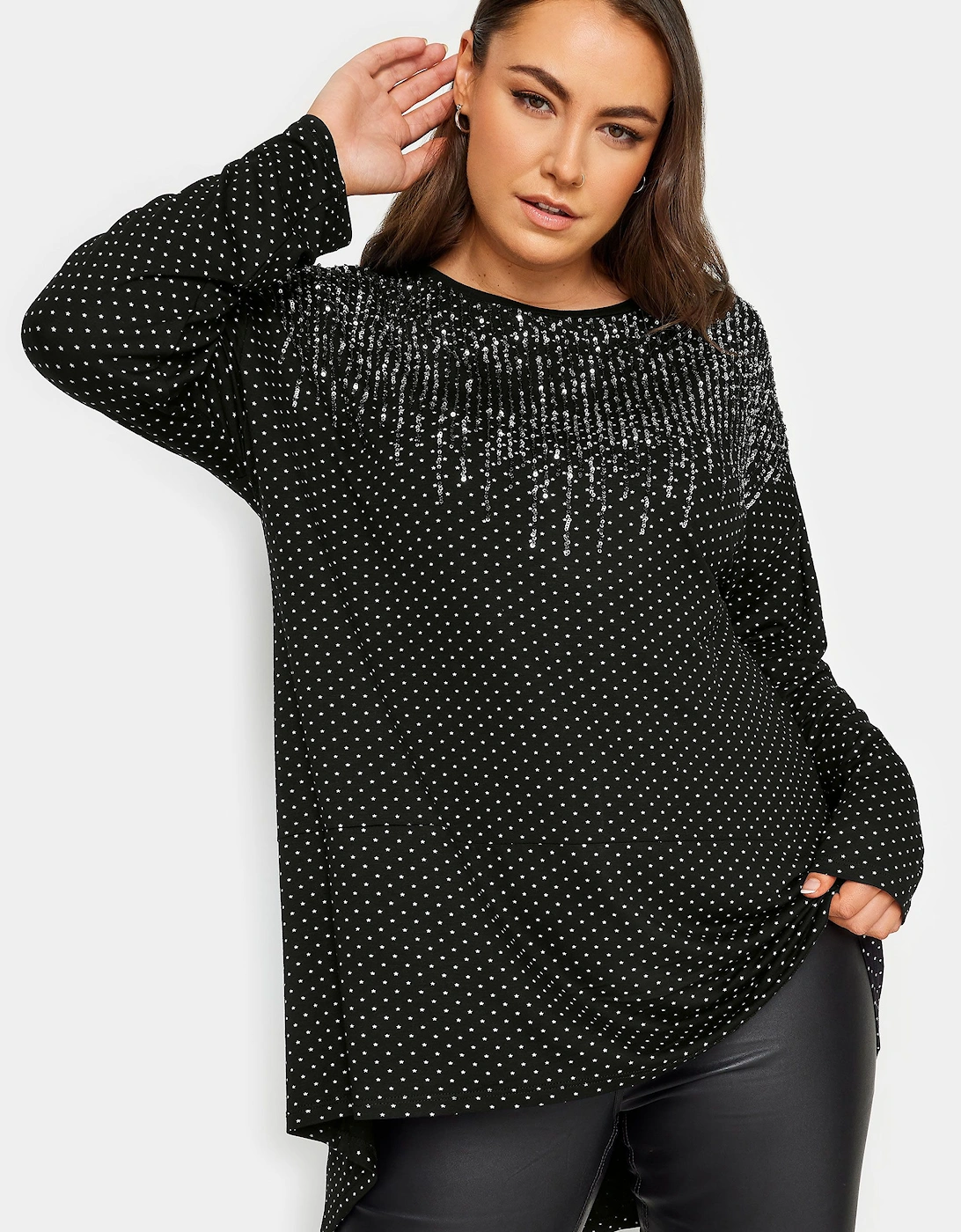 Sequin Embellished Long Sleeve Top, 2 of 1