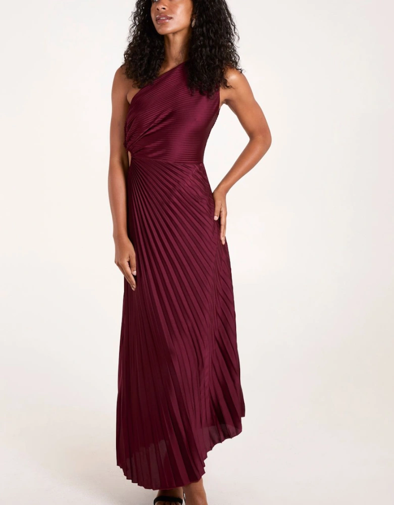One Shoulder Pleated Dress