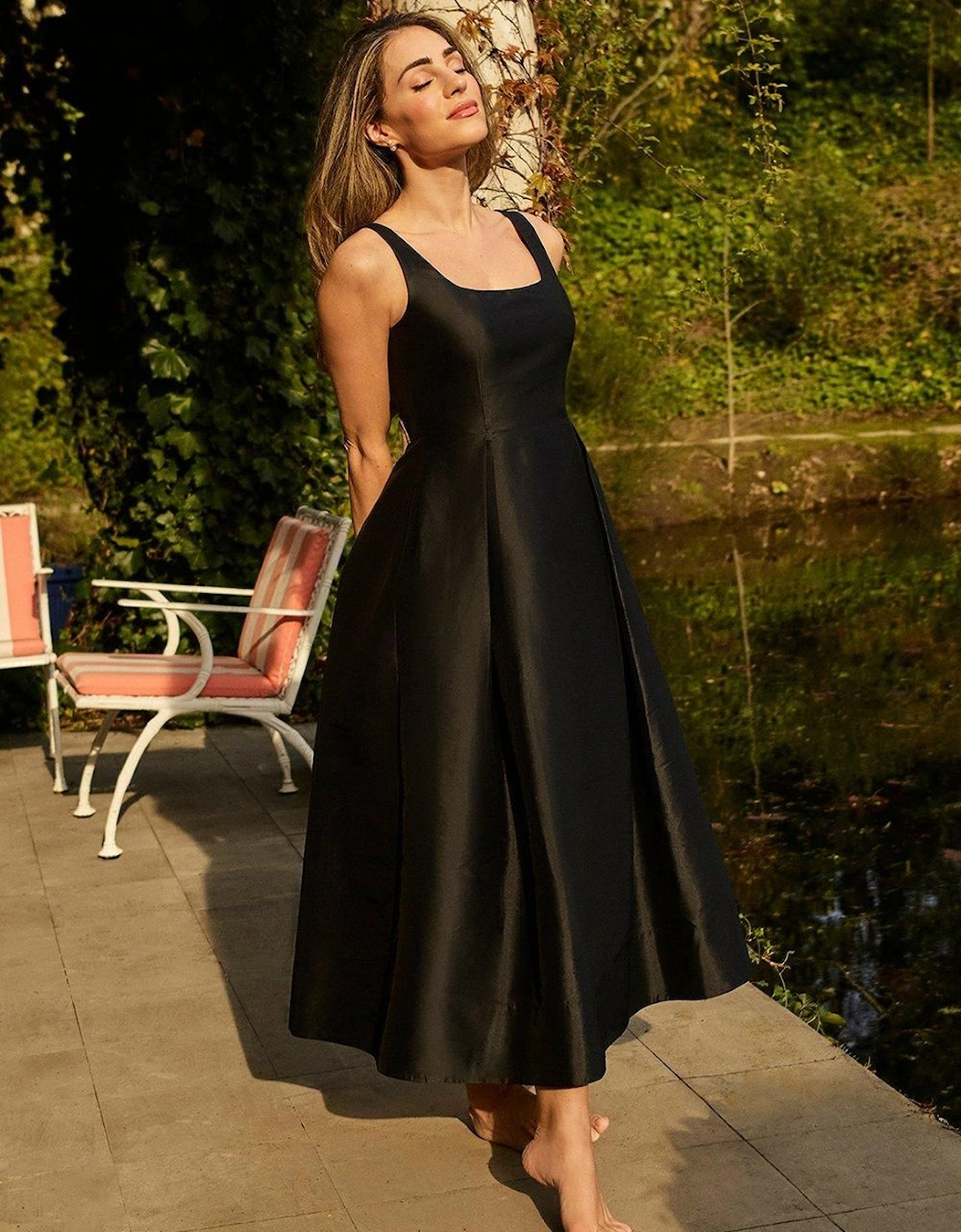 Lydia Millen Taffeta Full Skirt Tailored Midi Dress, 2 of 1