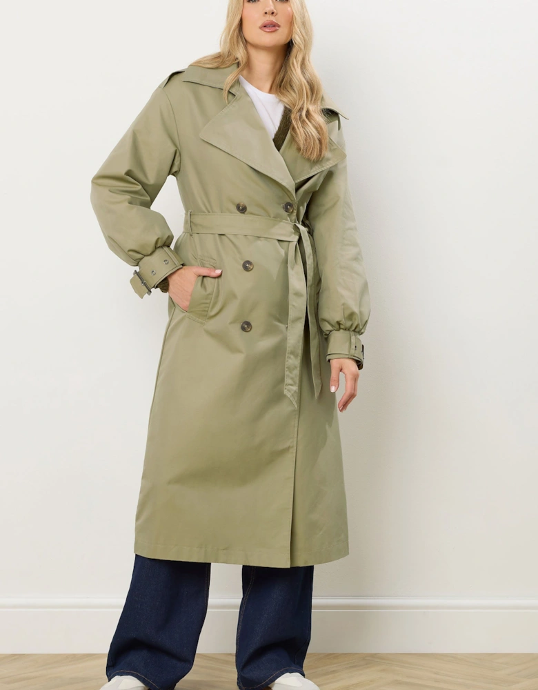 Tall Balloon Sleeve Trench Coat