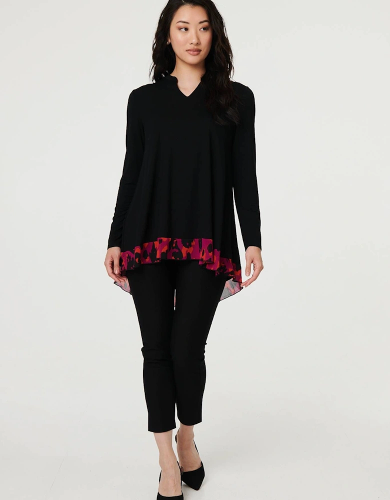 Animal Print Semi Sheer Relaxed Top