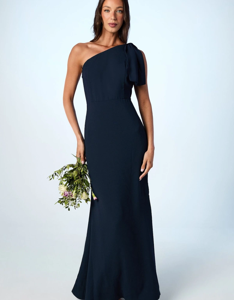 Honoured Bow One Shoulder Maxi Bridesmaid Dress