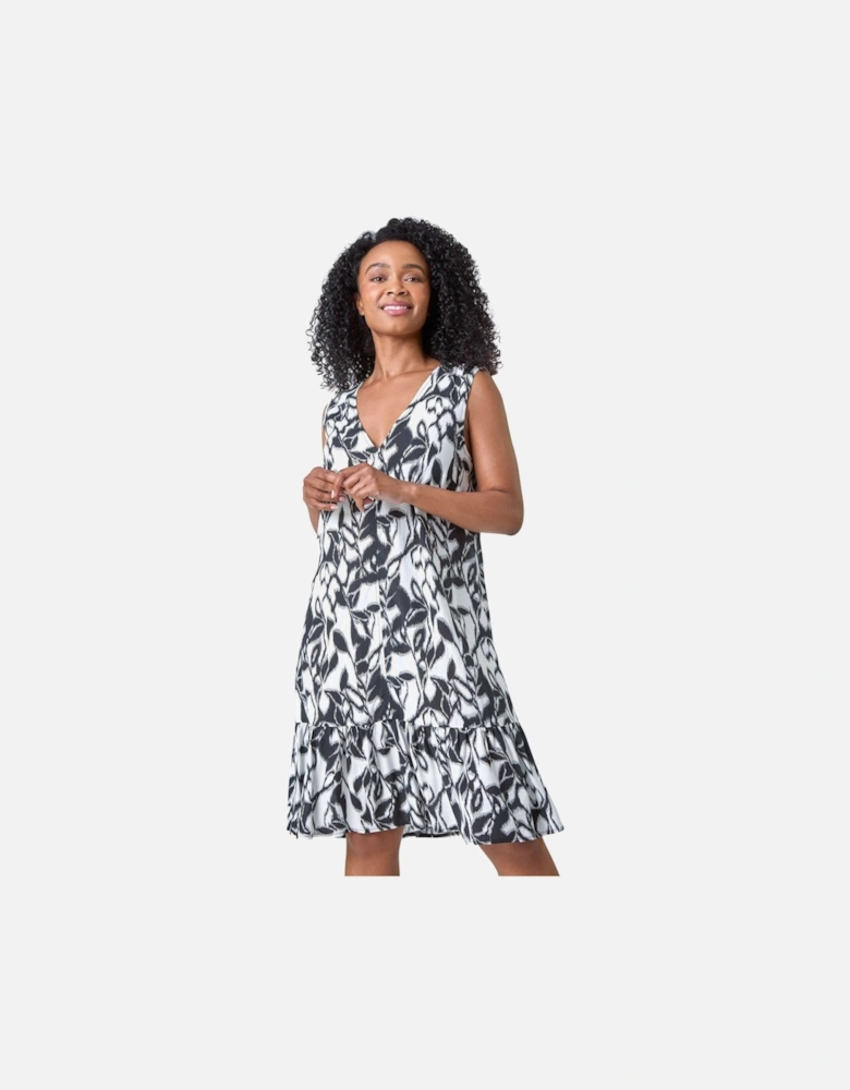 Petite Floral Print Tiered Dress