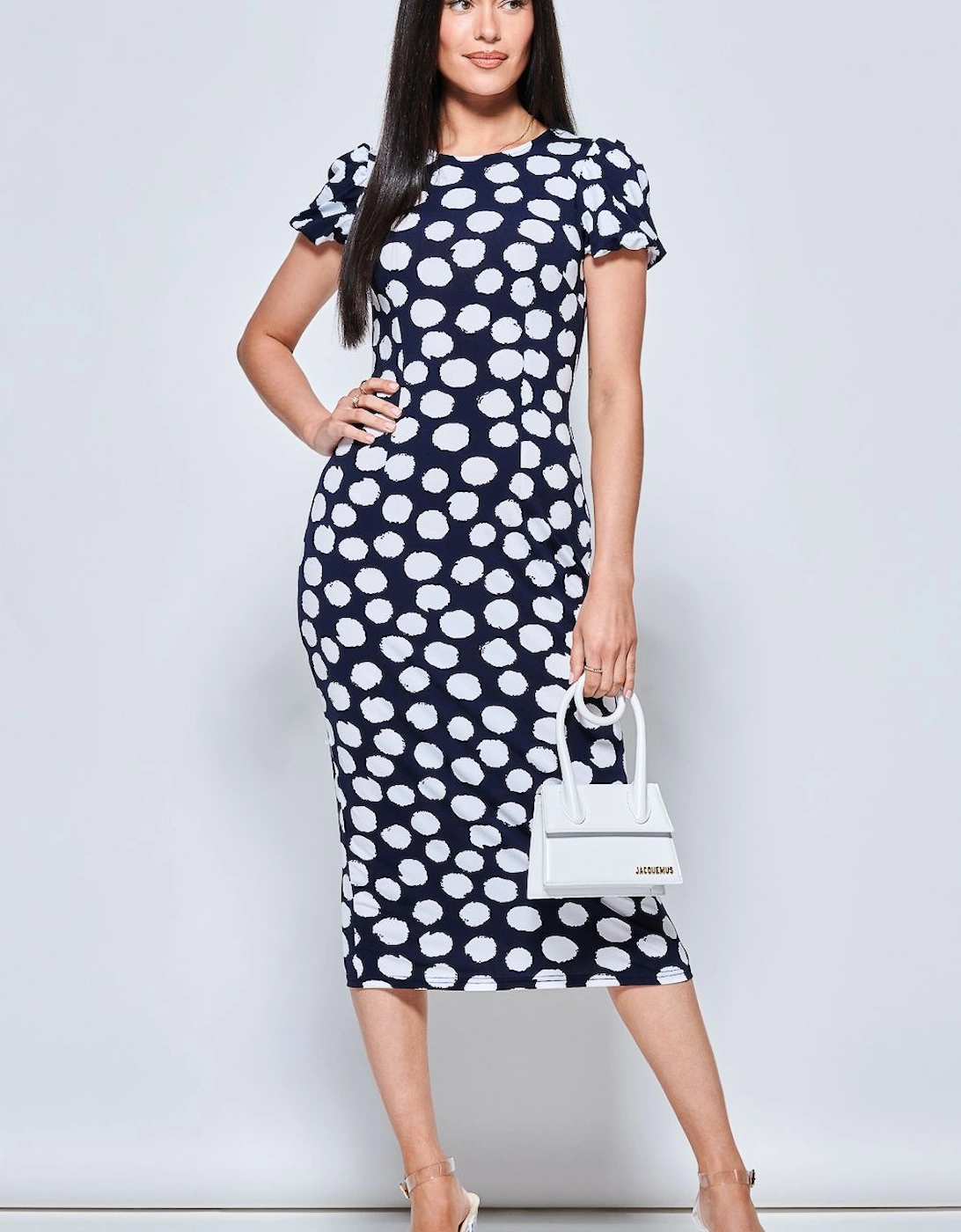 Short Sleeve Jersey Bodycon Midi Dress, 2 of 1