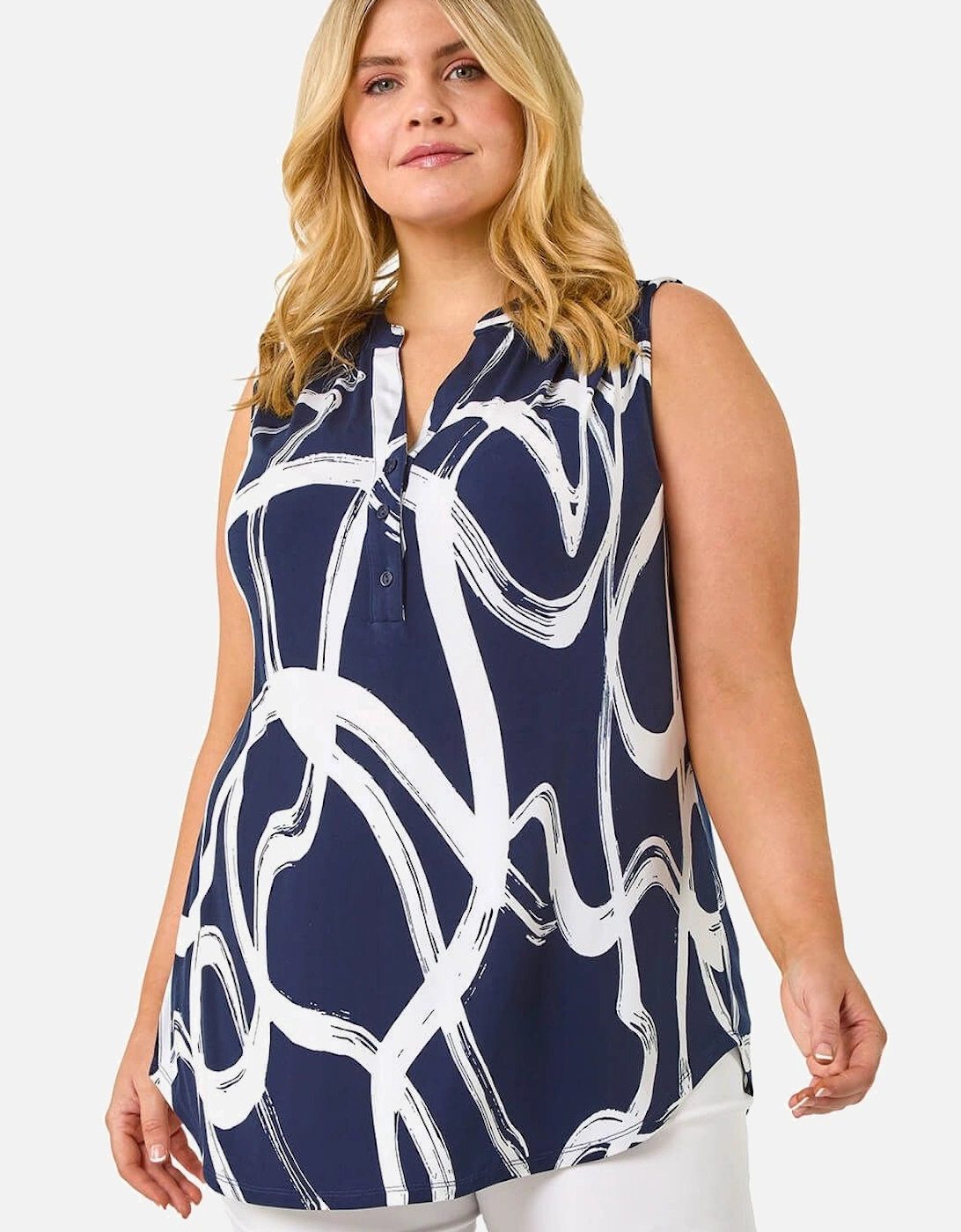 Curve Abstract Print Vest Top, 2 of 1