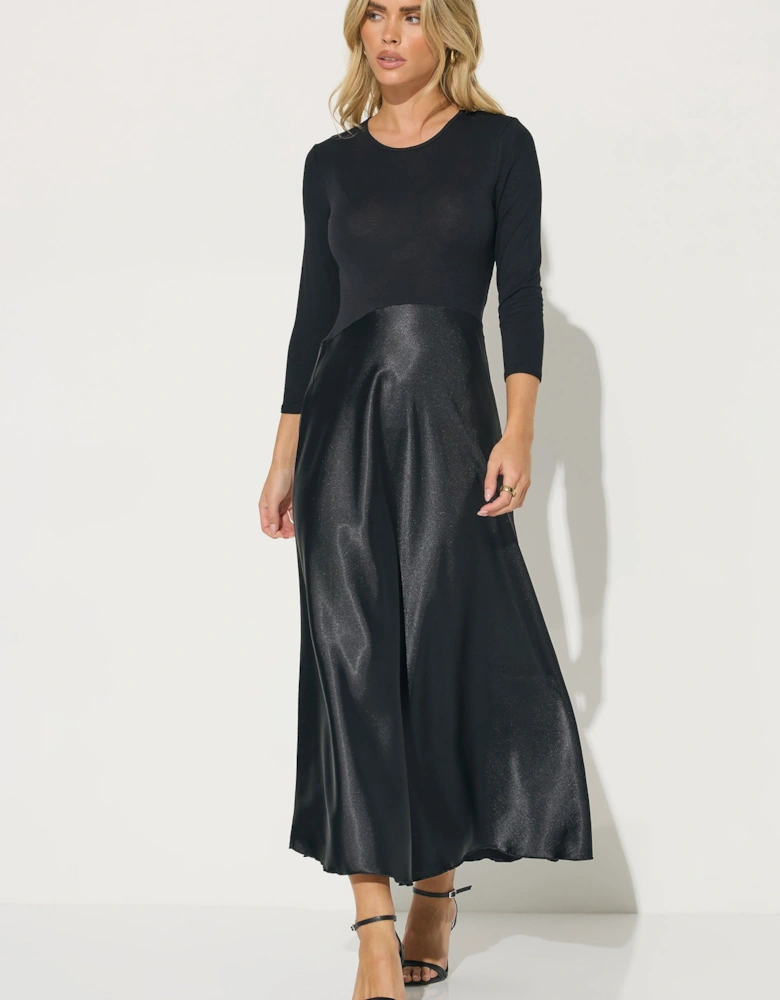Petite Satin Skirt Maxi Dress