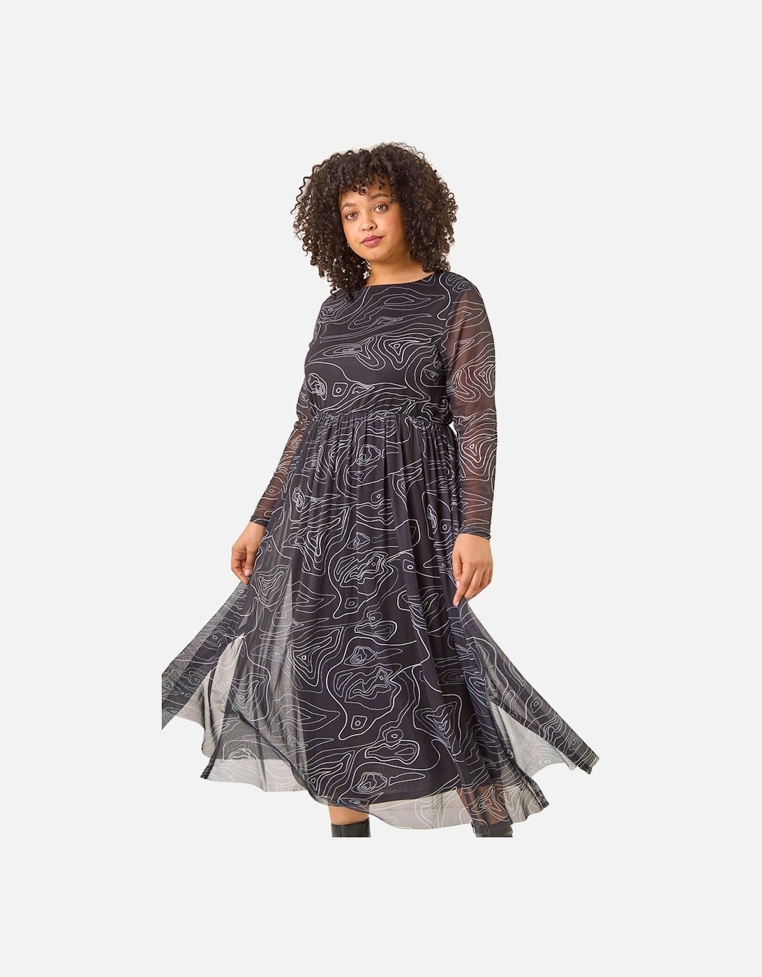 Curve Abstract Swirl Midi Dress, 2 of 1