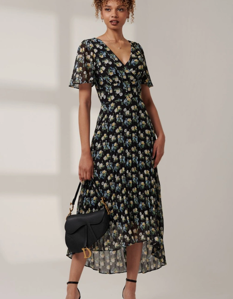 Meagan V-Neck Chiffon Maxi Dress