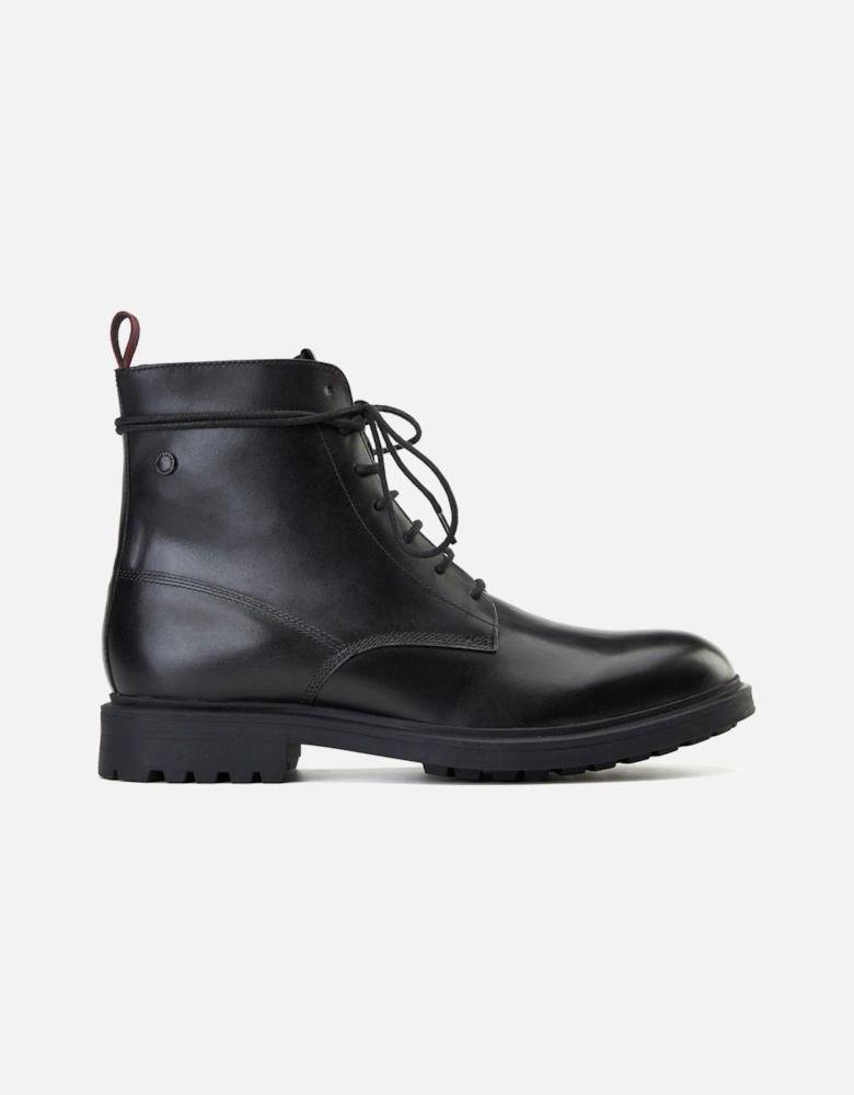 London Brunel Leather Men's Black Ankle Boots