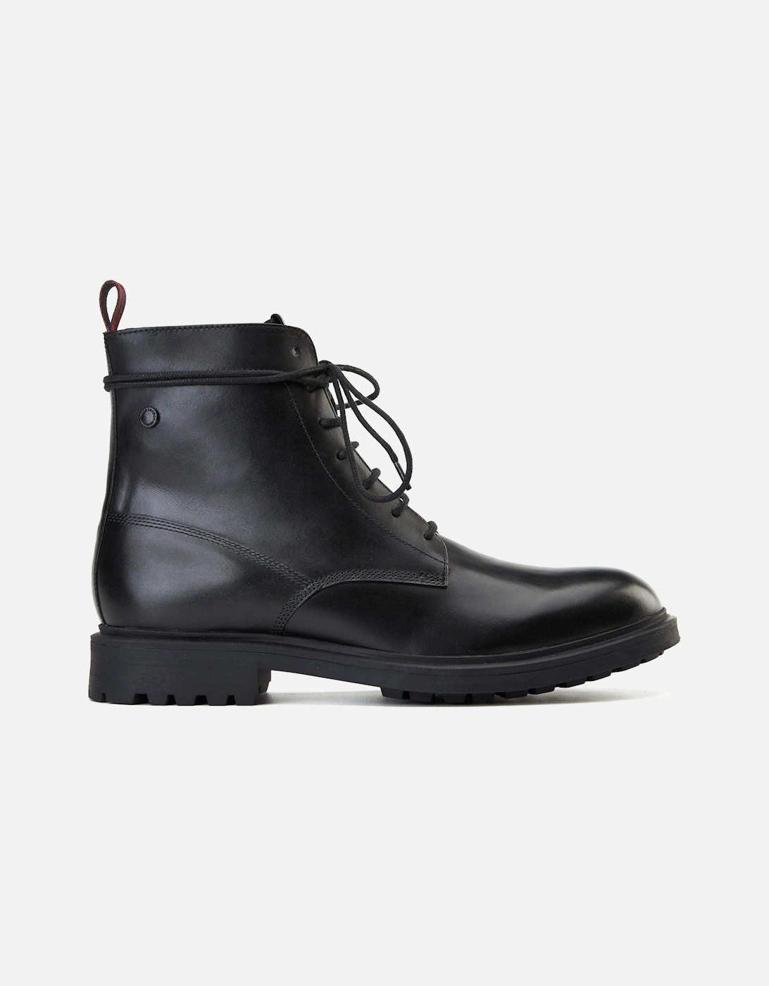 London Brunel Leather Men's Black Ankle Boots