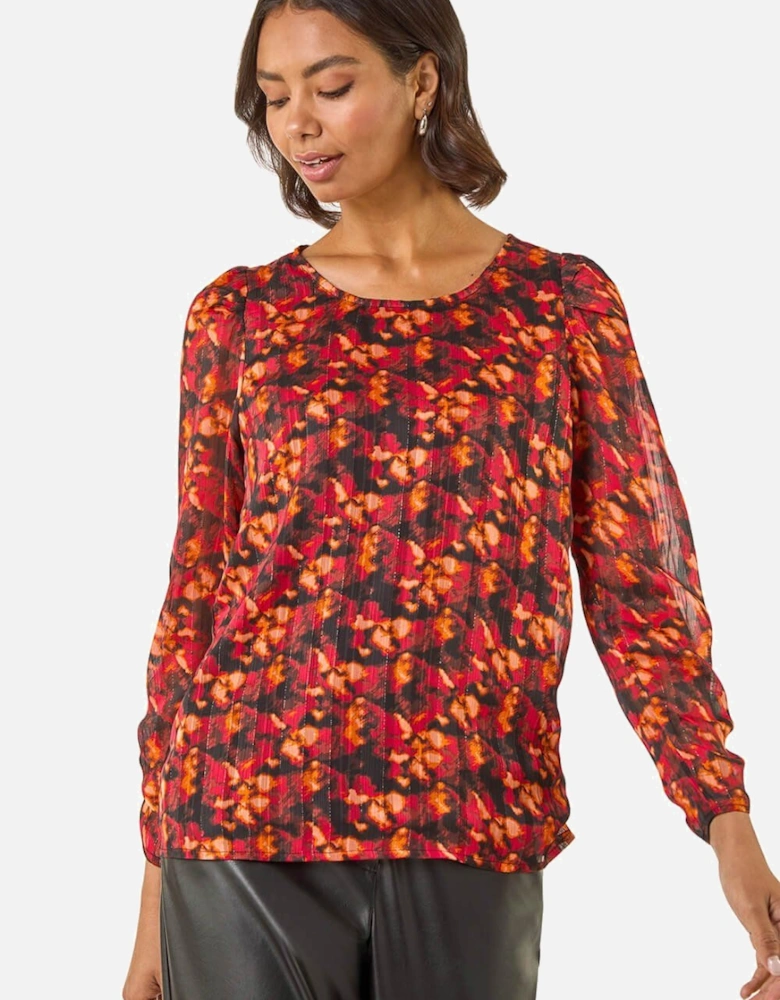 Blurred Satin Stripe Top
