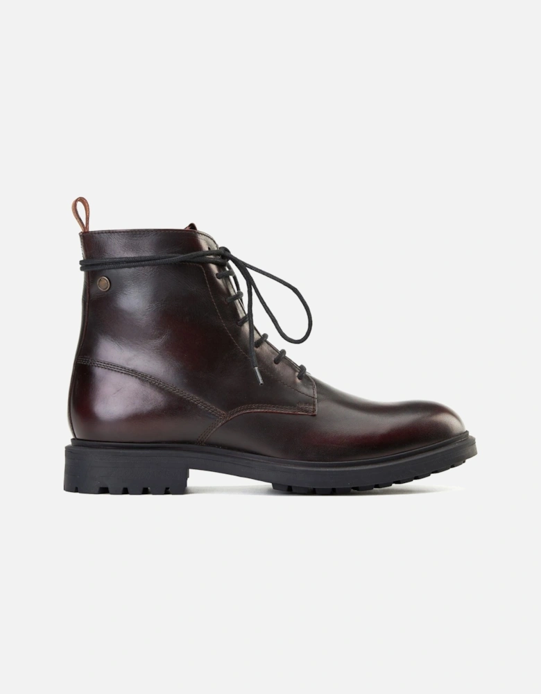 London Brunel Leather Men's Wine Ankle Boots