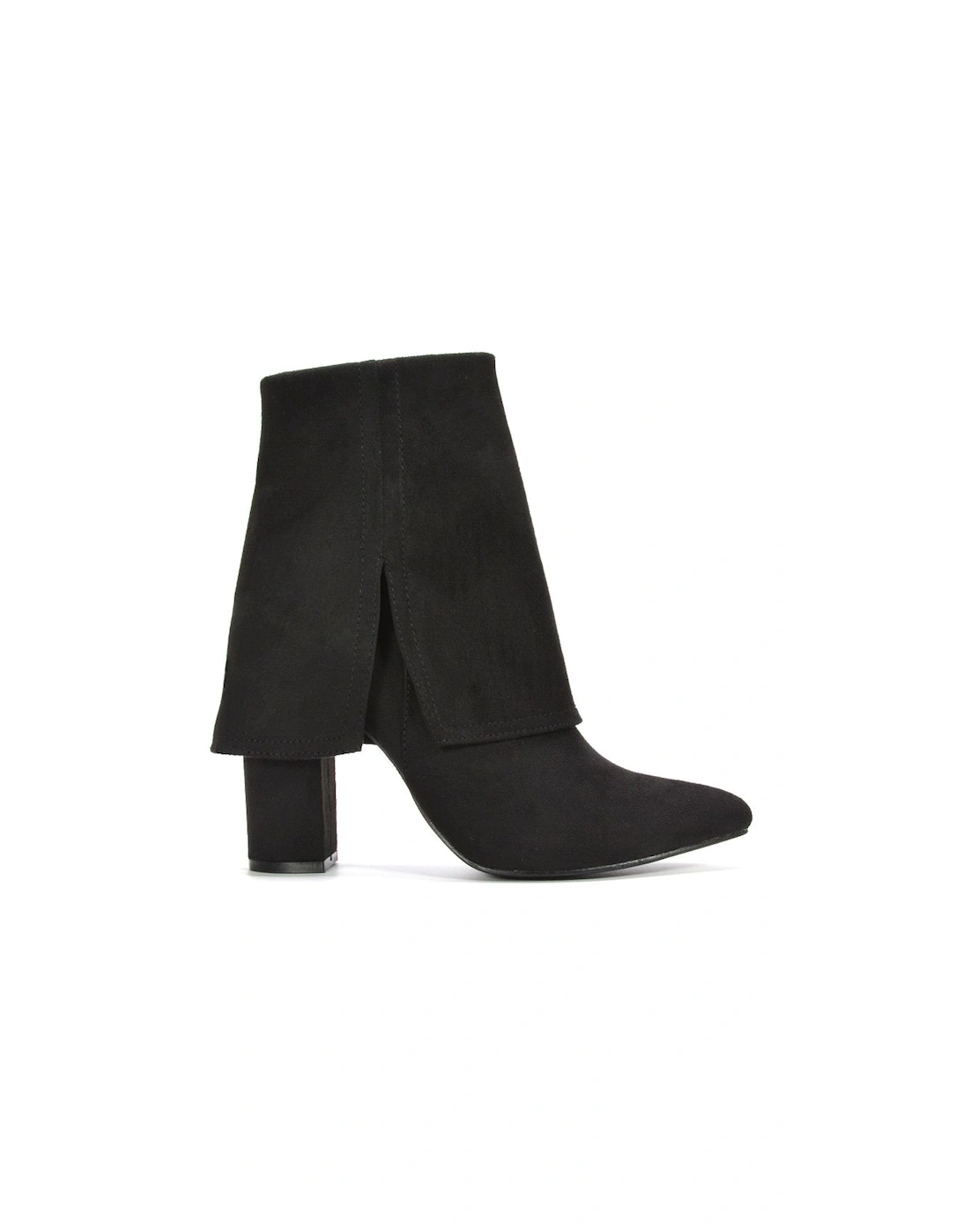 'Ayla' Layered Fold Over Pointed Toe Heeled Shoe Booties, 2 of 1