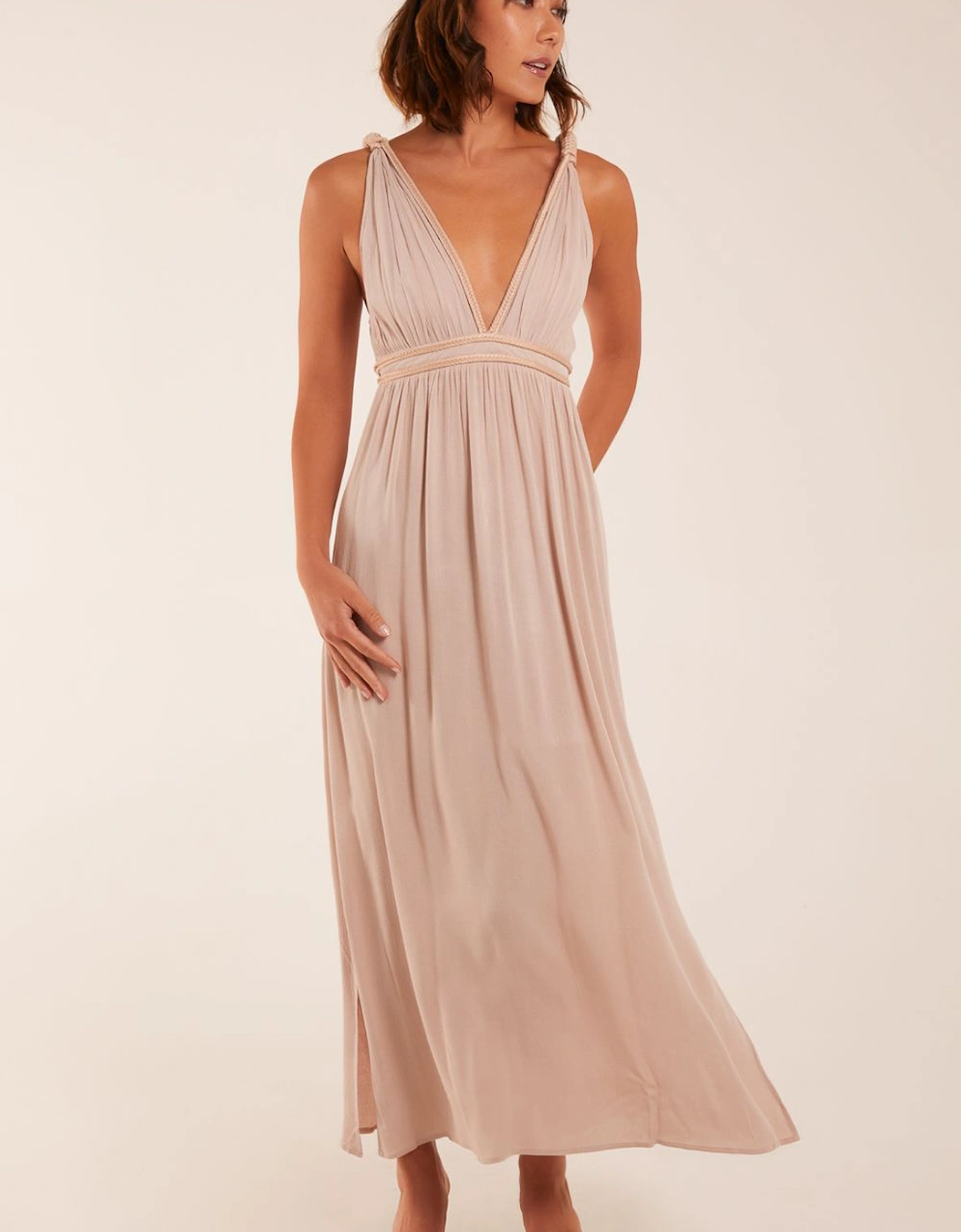 Rope Detail Plunge V-Neck Maxi Dress, 2 of 1