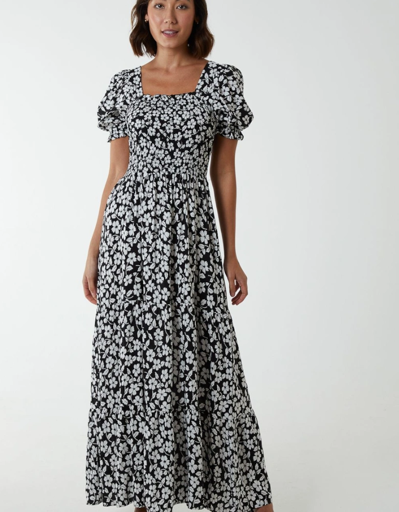 Milkmaid Square Neck Short Puff Sleeve Dress